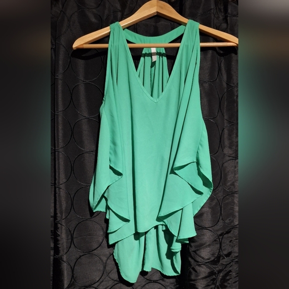 GLO Jeans Green Sleeveless Blouse - Picture 1 of 3